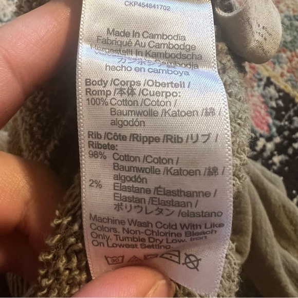 Madewell cropped sweatshirt olive green size M - Picture 8 of 8